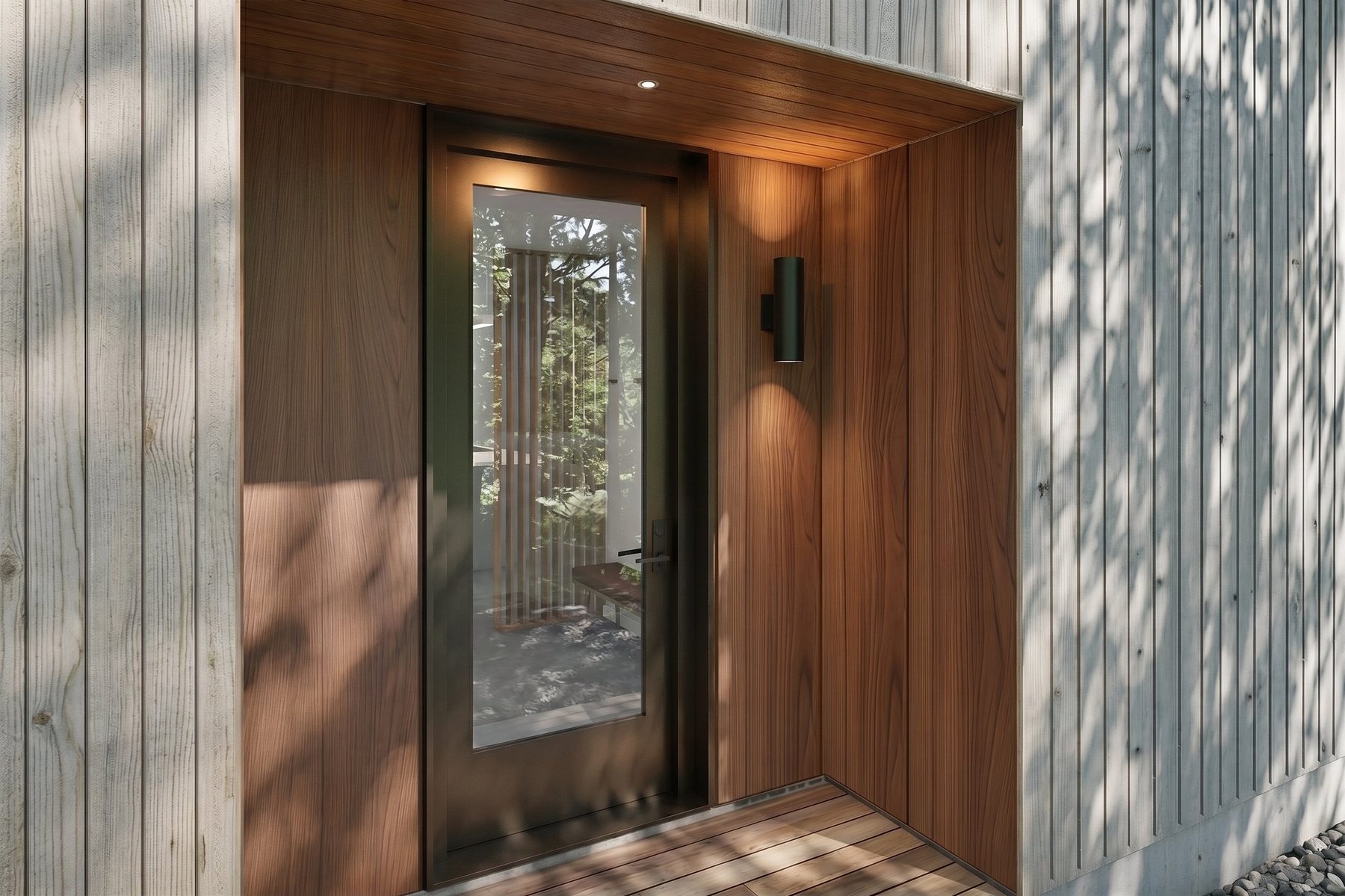 658 Briggs Passive House — front door detail